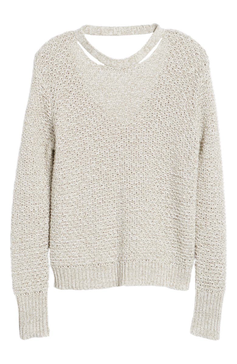 Ella Moss Mélange Open Back Sweater, Alternate, color, 
