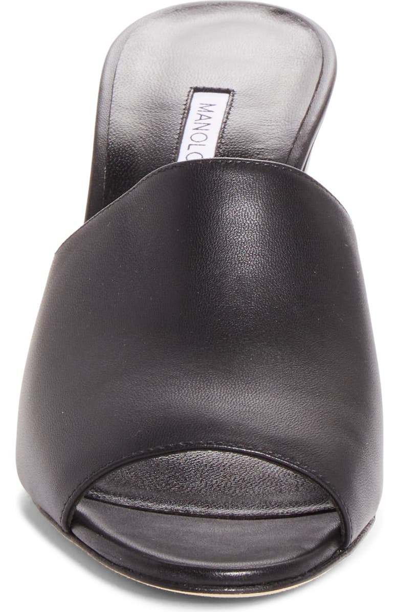 Manolo Blahnik Rapallarbar Block Heel Slide Sandal, Alternate, color, Black