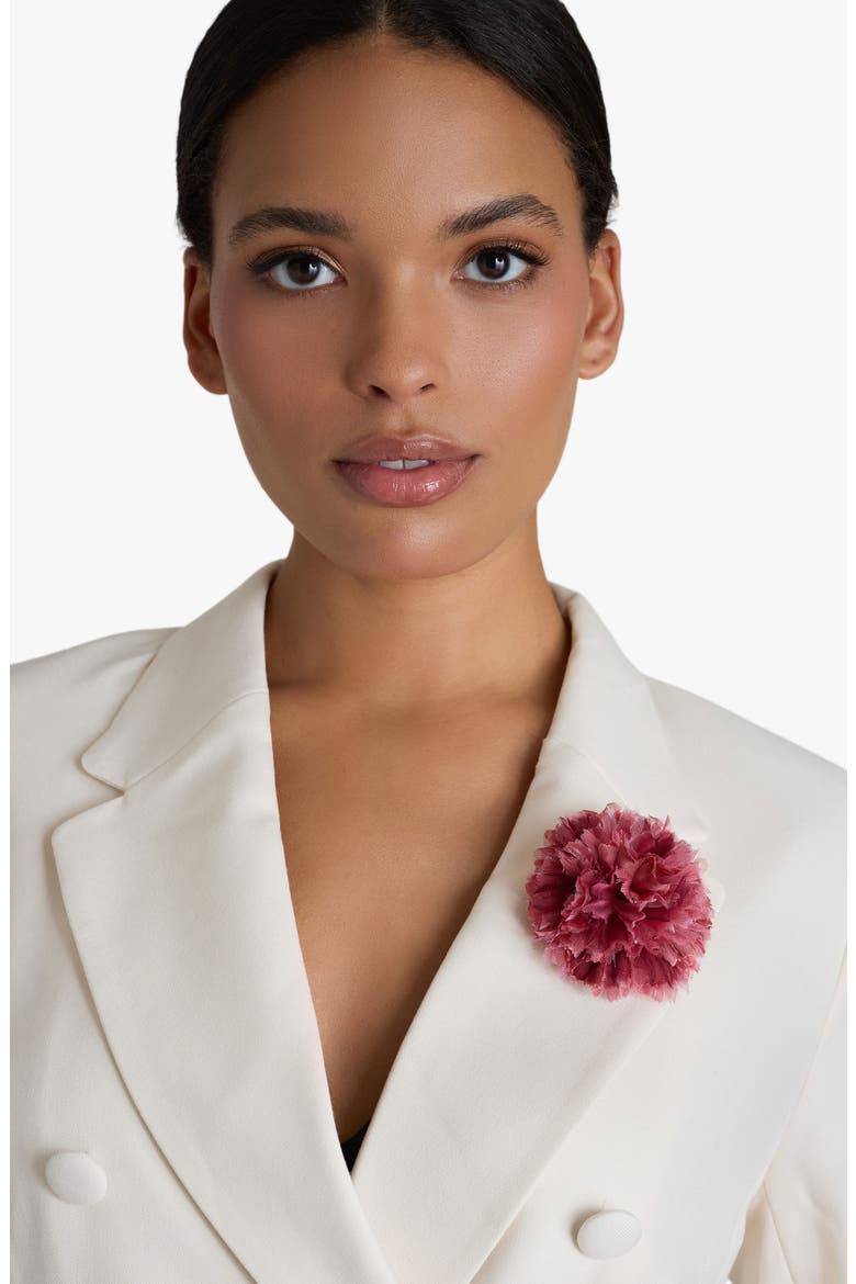 The Dark Pink Carnation Floral Brooch, Alternate, color, Dark Pink