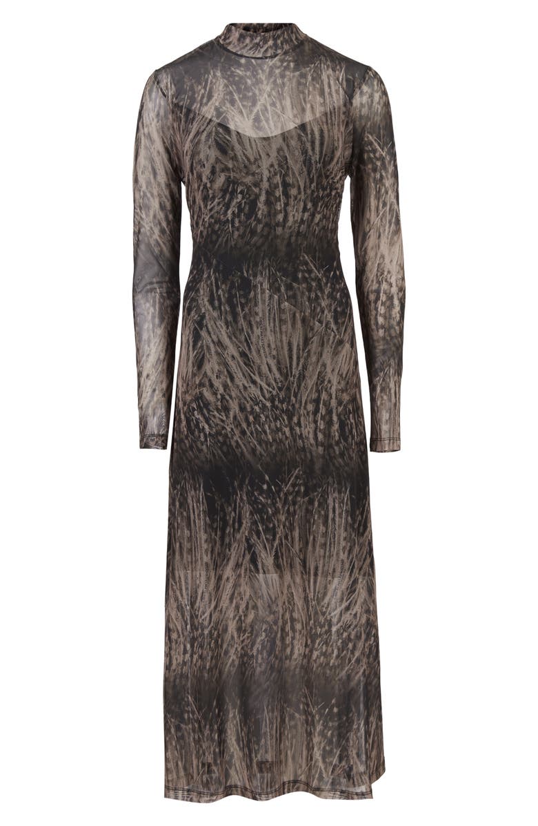 AllSaints Hanna Pembury Print Long Sleeve Midi Dress, Alternate, color, 