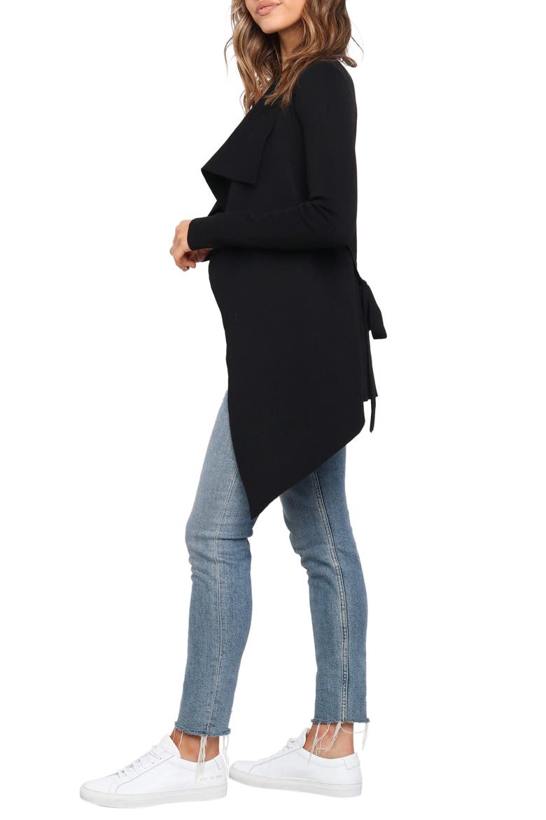 Zimmer Tie Waist Cardigan, Alternate, color, BLACK