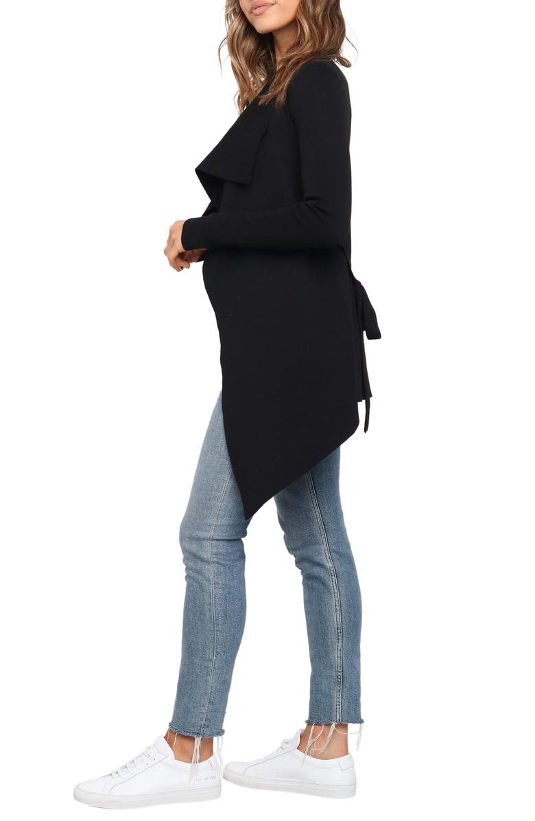Petal & Pup Zimmer Tie Waist Cardigan, Alternate, color, Black