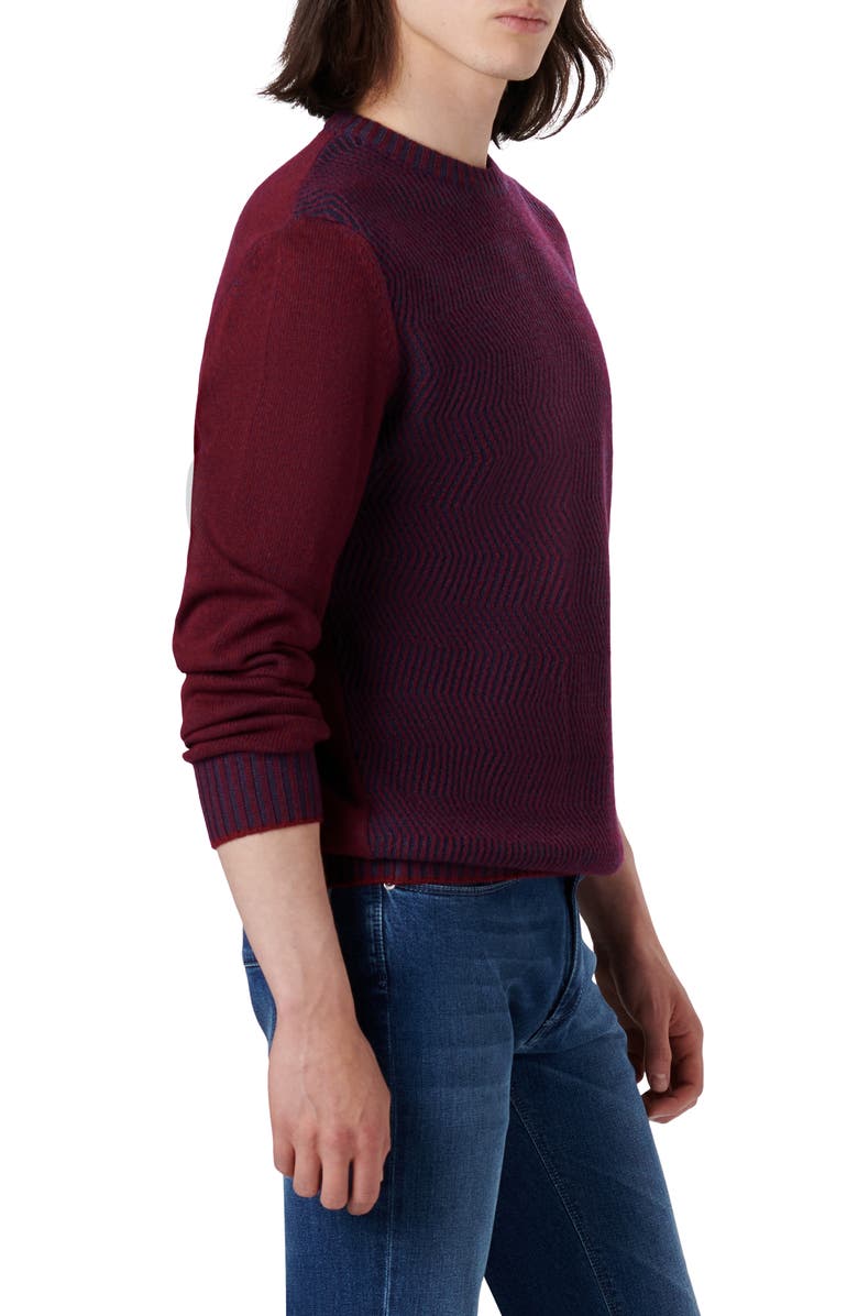 Bugatchi Crewneck Sweater, Alternate, color, Cabernet
