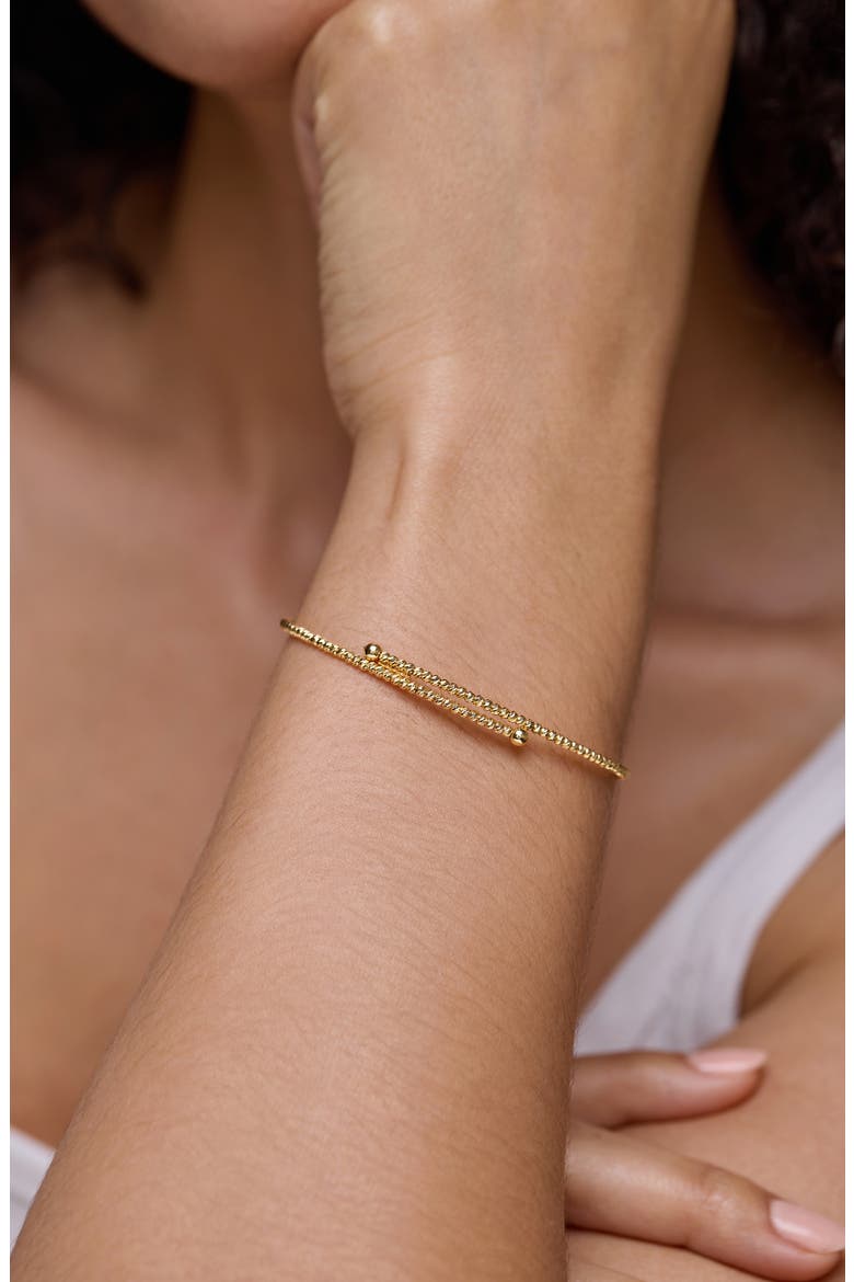 14K Gold Beaded Bypass Wrap Bangle, Alternate, color, 14K YELLOW GOLD