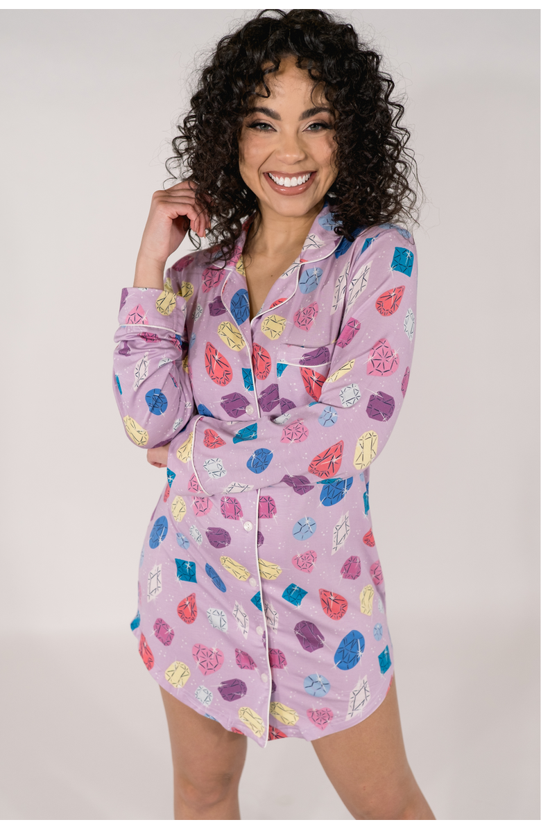 In My Sundays Sleep Dress, Alternate, color, Bejeweled In Amethyst