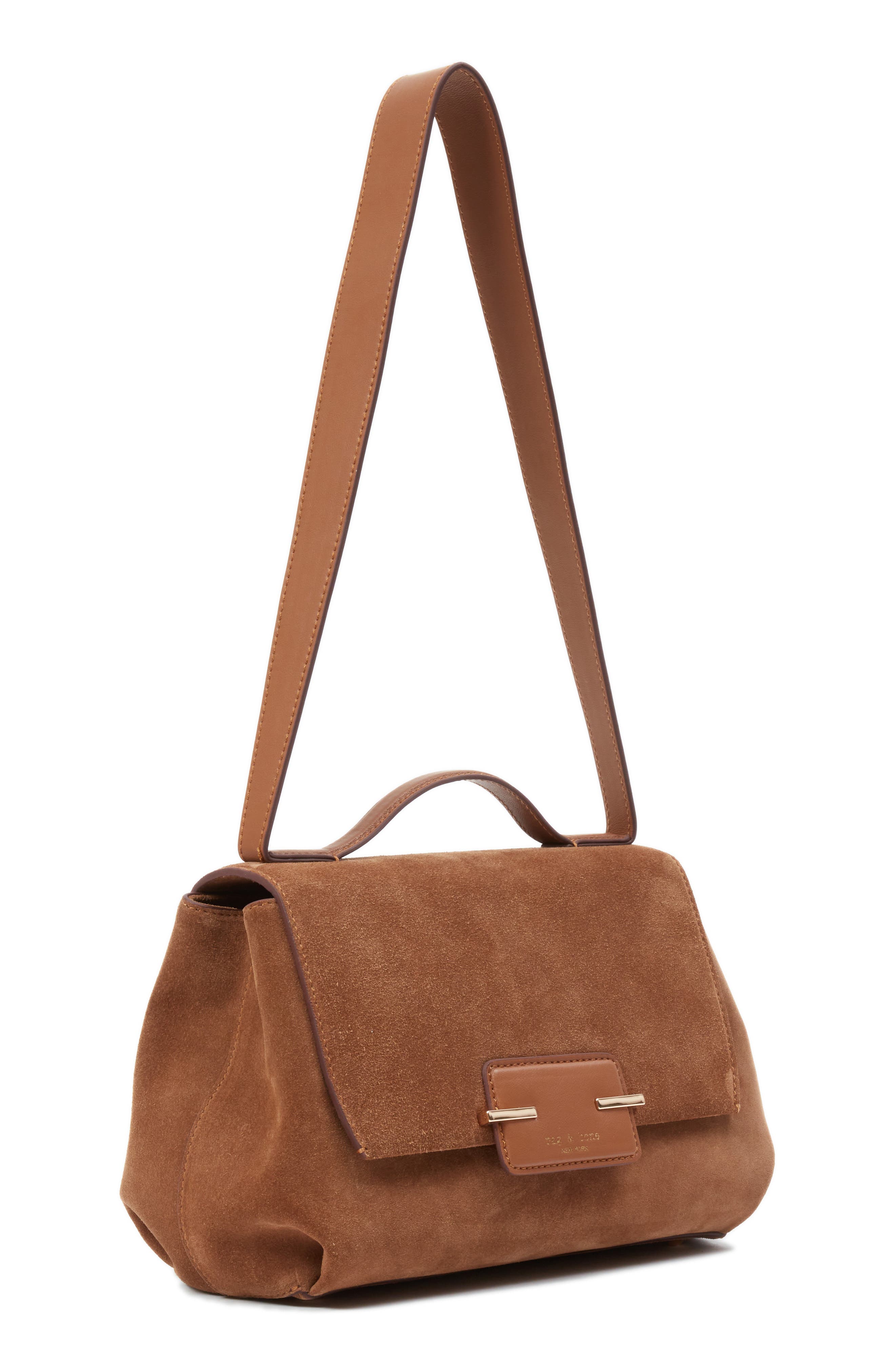 rag & bone Realm Suede Top Handle Bag, Alternate, color, Golden Brown