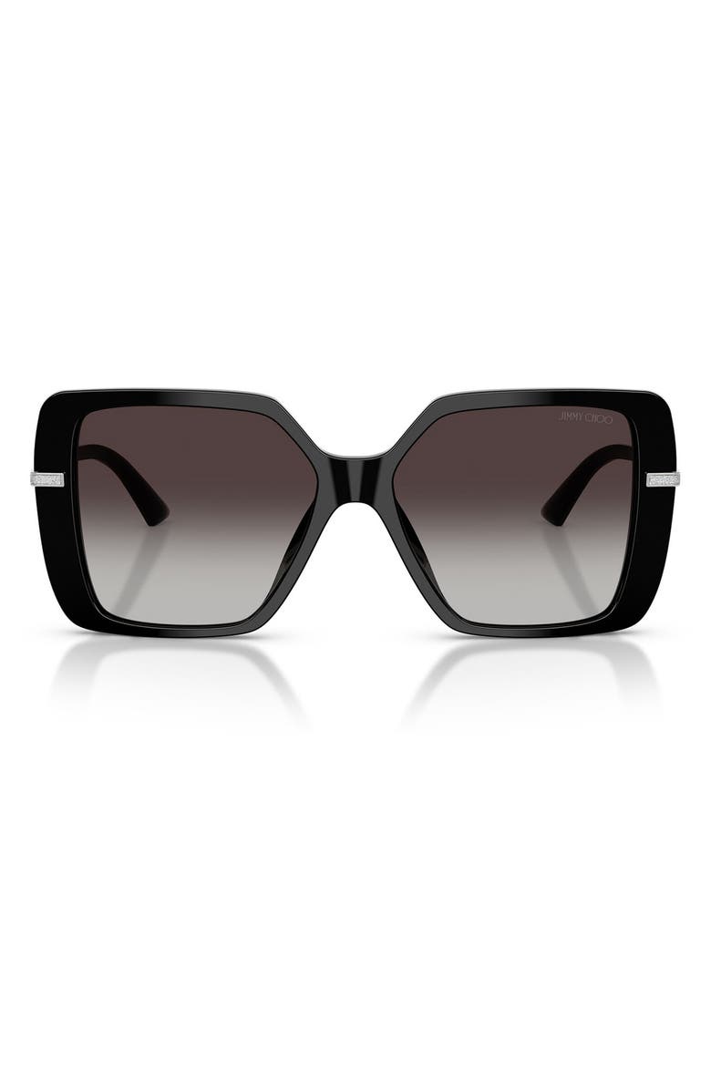 Jimmy Choo Pati 55mm Square Sunglasses, Main, color, Black / Gradient Gray