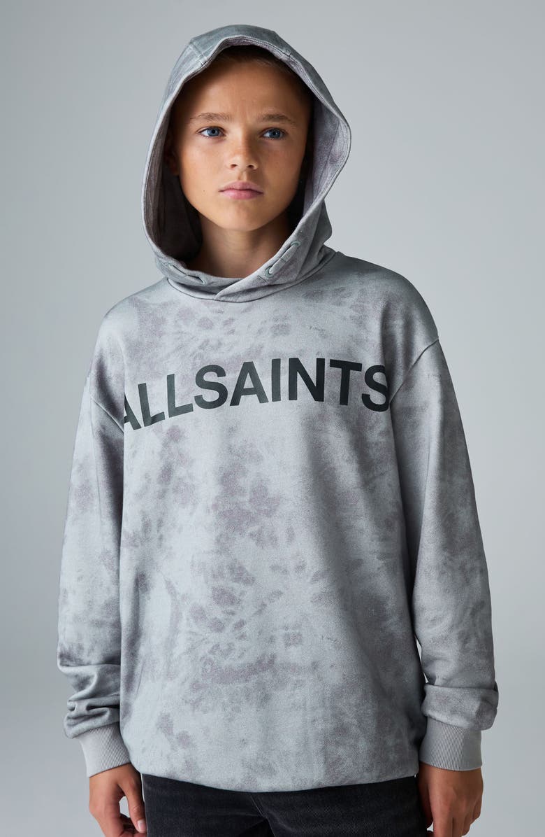 smALLSAINTS by ALLSAINTS Kids' Underground Oversize Tie Dye Hoodie, Alternate, color, Grey