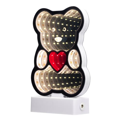 Northlight Led Lighted 3d Teddy Bear With Heart Infinity Mirror In White