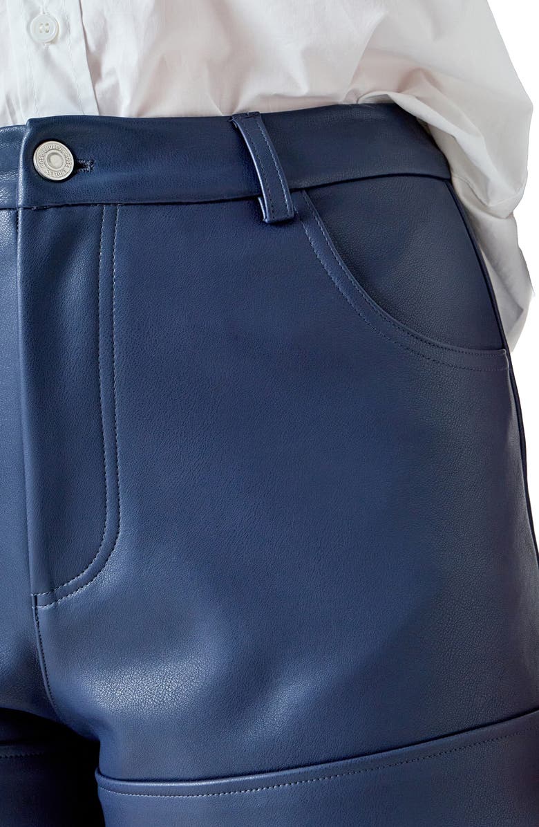 Endless Rose Faux Leather Shorts, Alternate, color, Navy