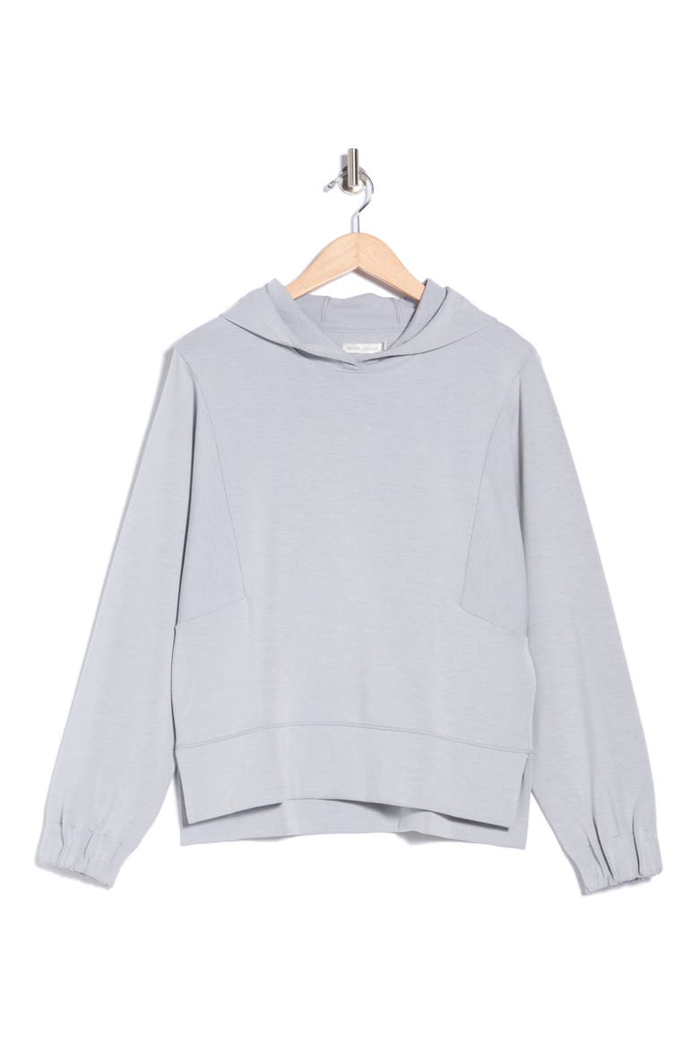 Flora Mélange Pullover Hoodie, Main, color, LIGHT GREY