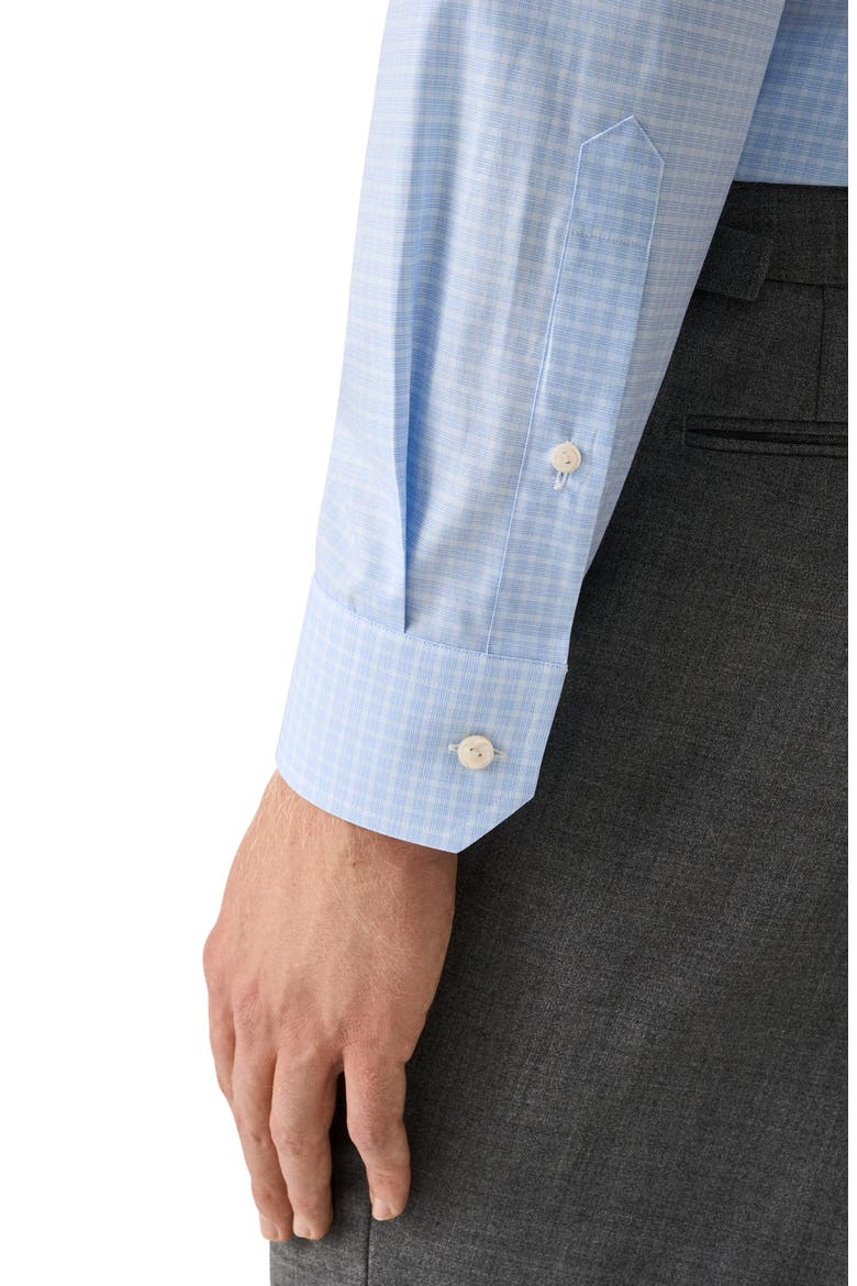 Contemporary Fit Check Fine Cotton Twill Dress Shirt, Alternate, color, DARK BLUE