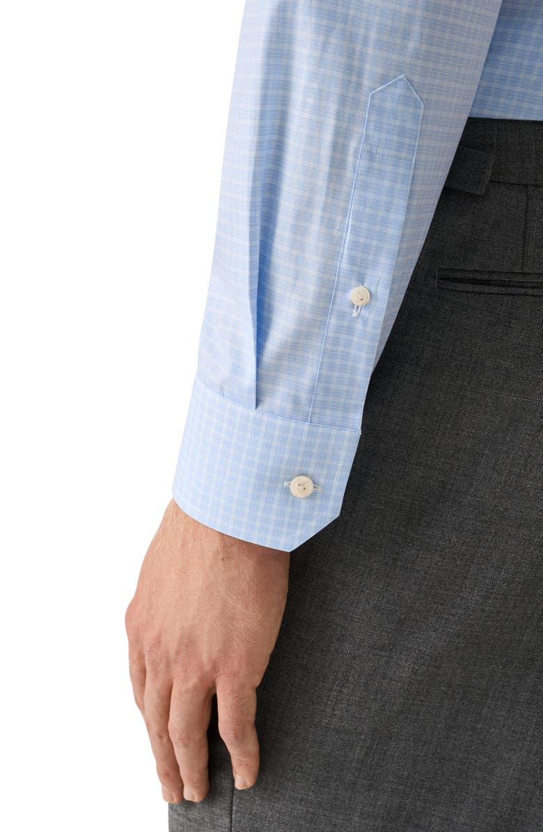 Eton Contemporary Fit Check Fine Cotton Twill Dress Shirt, Alternate, color, Dark Blue