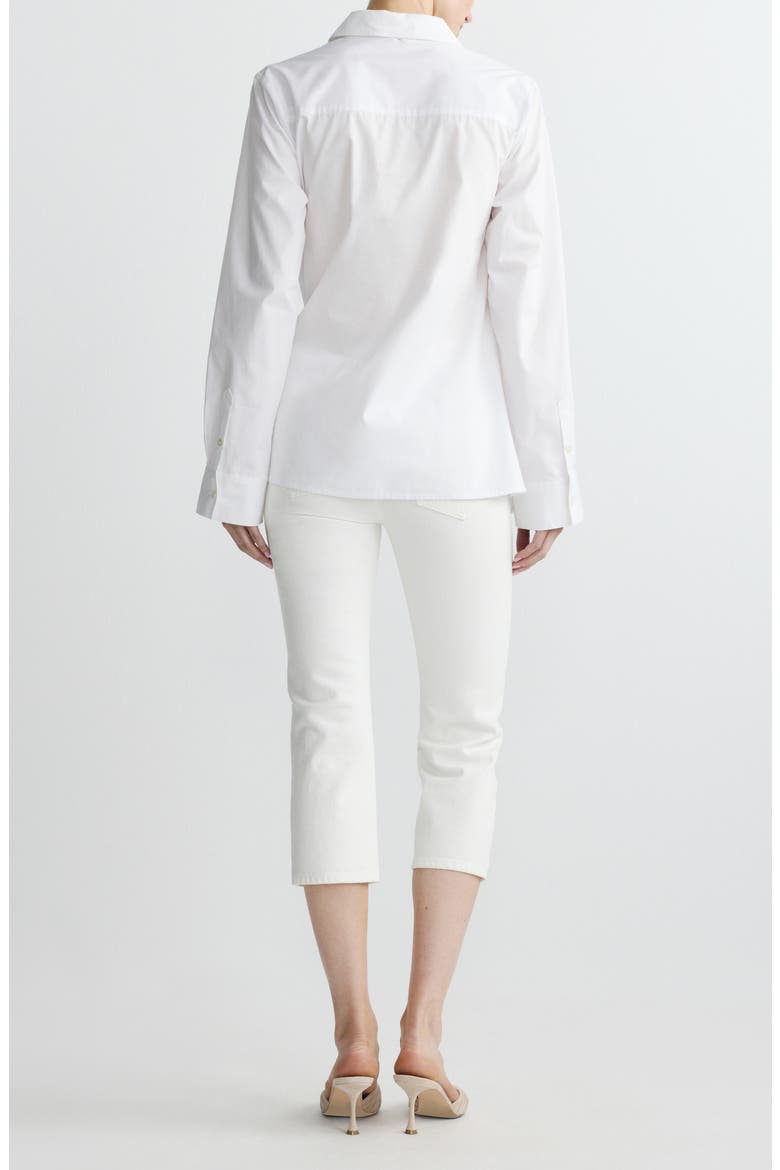 Agnes Side Tie Cotton Button-Up Shirt, Alternate, color, CLOUD