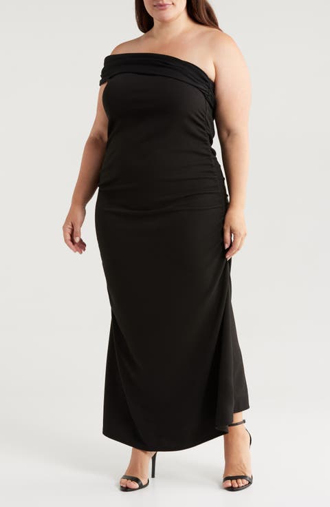 One-Shoulder Maxi Dress (Plus)