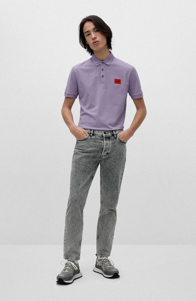HUGO Deres Slim Fit Cotton Polo, Alternate, color, Light/ Pastel Purple