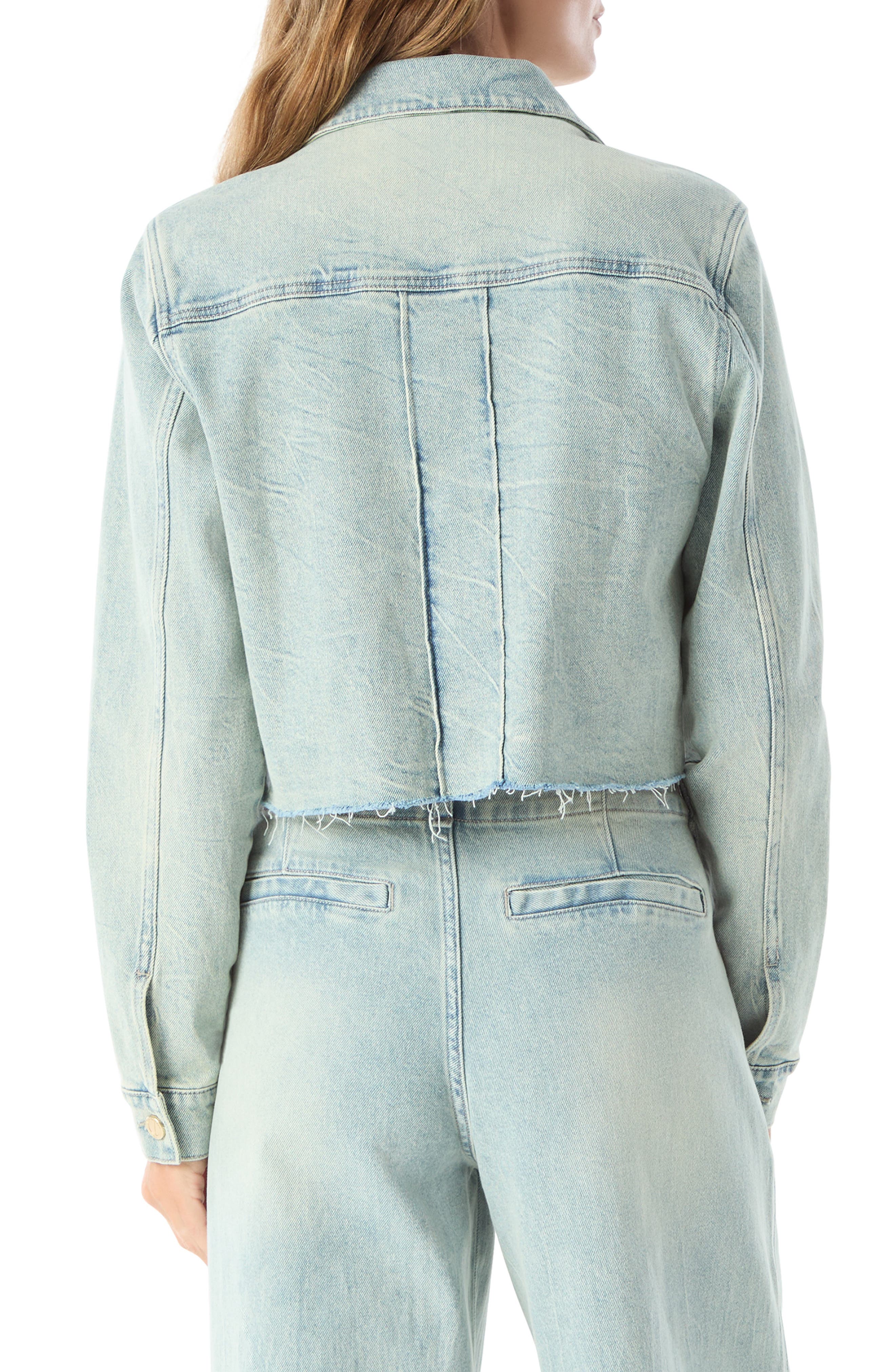 Talia Crop Raw Hem Denim Jacket - image 2