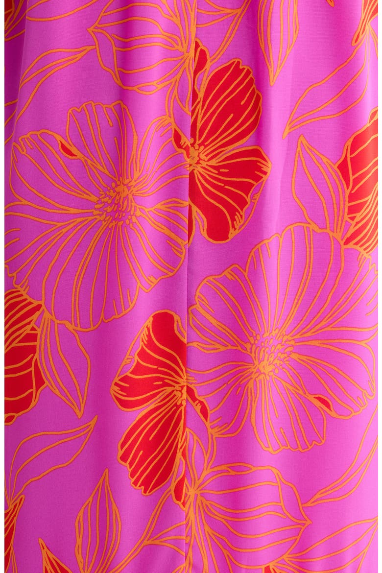 Blakely Floral Jane Midi Dress, Alternate, color, ORANGE-PINK-MULTI