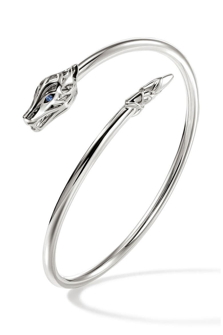 Naga Bypass Cuff Bracelet, Alternate, color, SILVER