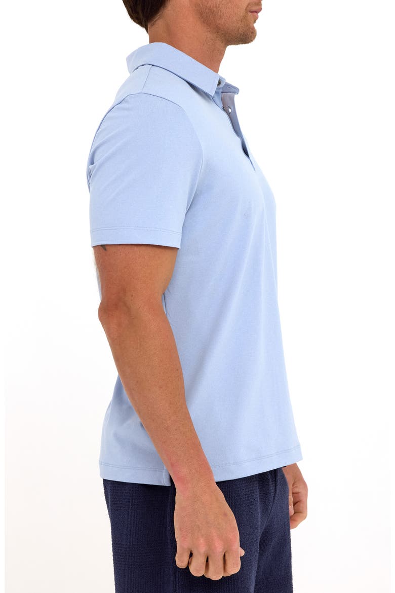Phineas Luxe Jersey Polo, Alternate, color, HEATHER HIGH TIDE/ BLUEBELL