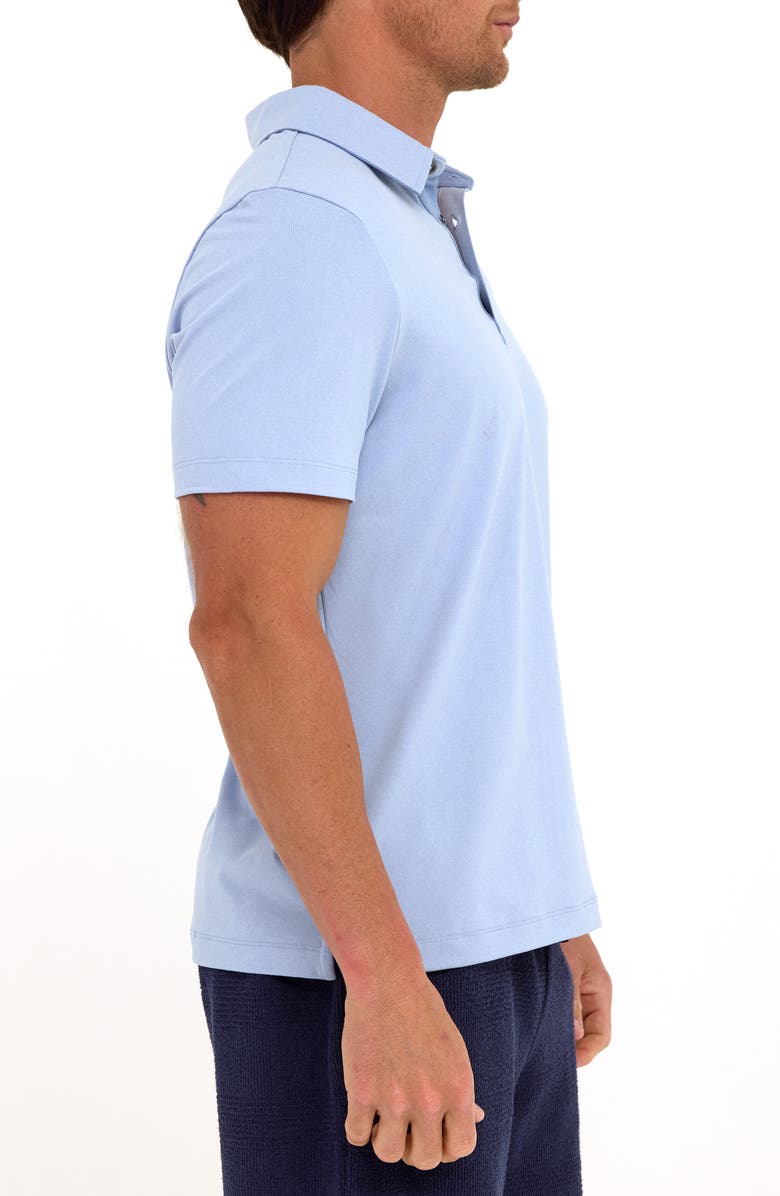 Threads 4 Thought Phineas Luxe Jersey Polo, Alternate, color, Heather High Tide/ Bluebell