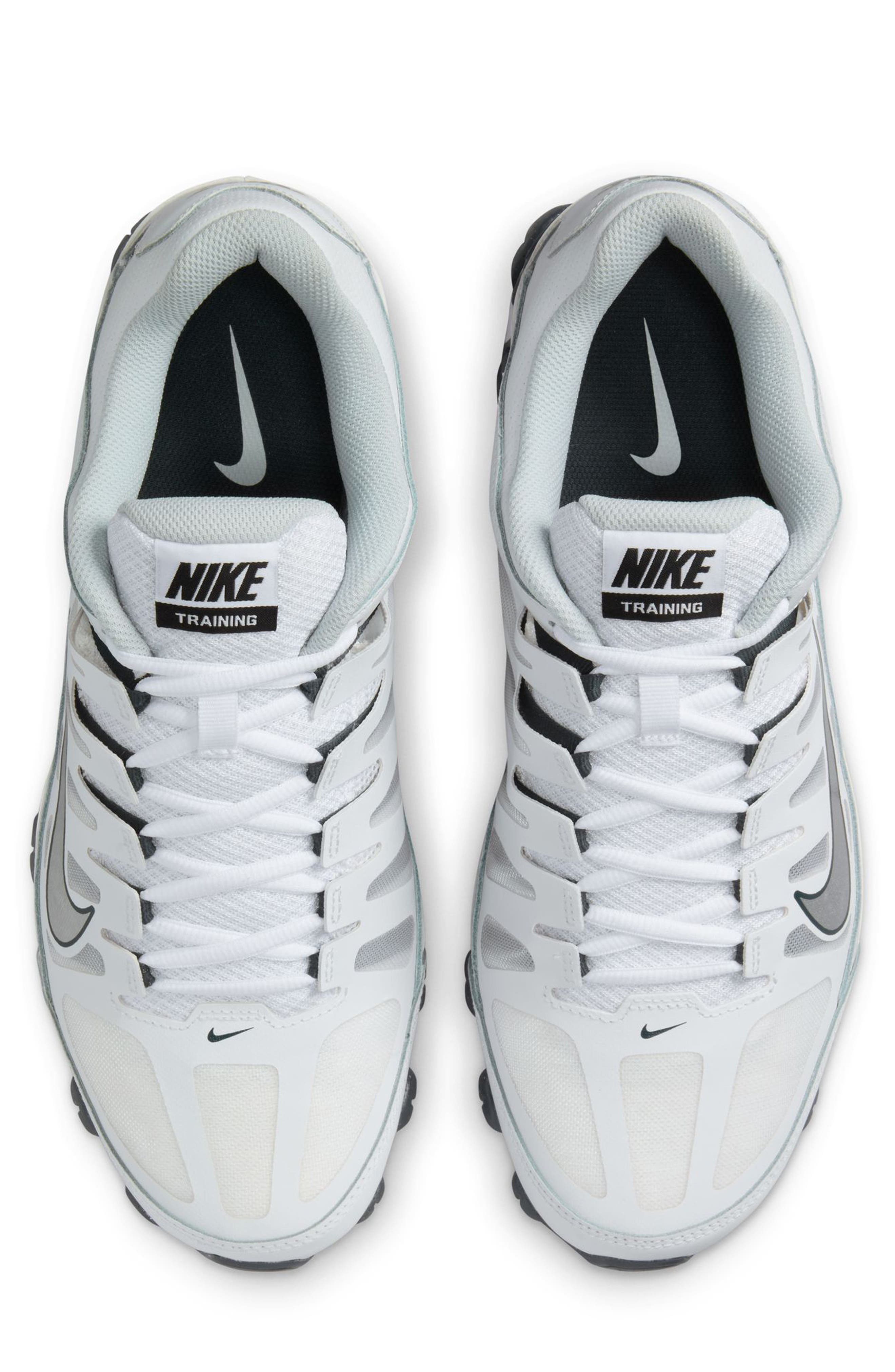 Nike Reax 8 Training Mesh Sneaker, Alternate, color, White/ Metallic Silver