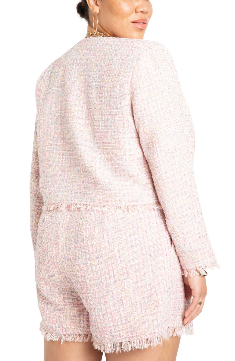 ELOQUII Tweed Bolero Jacket, Alternate, color, 