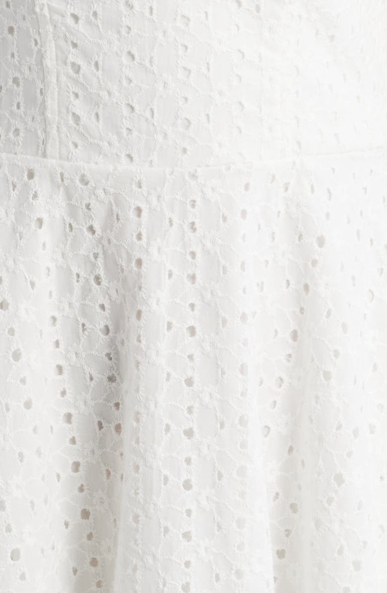 CITY STUDIO Eyelet Strapless Cotton Fit & Flare Sundress, Alternate, color, Ivory