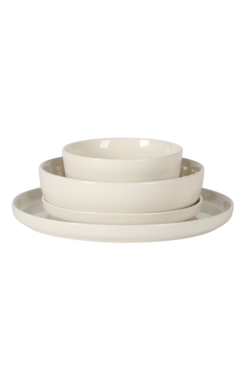Serenity Modern Porcelain Dinnerware Set, Alternate, color, Linen