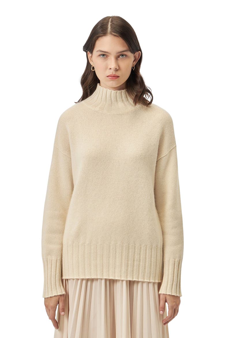 Relaxed-Fit Cashmere Turtleneck, Alternate, color, off white