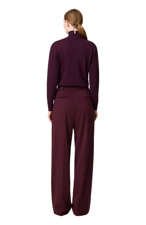 Another Tomorrow Featherweight Turtleneck In Burgundy