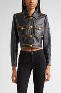 L'AGENCE Winsome Studded Crop Leather Jacket
