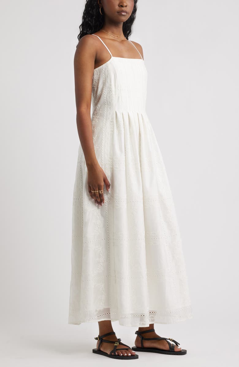 Treasure & Bond Embroidered Maxi Sundress, Alternate, color, Ivory Egret