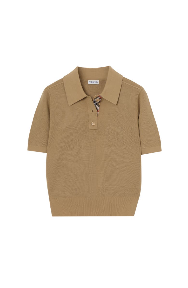 Burberry Wool Polo Shirt, Alternate, color, Flax Beige