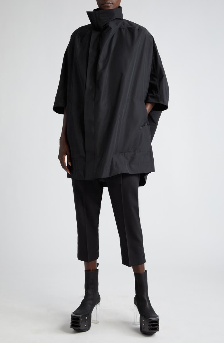 Rick Owens Stand Collar Oversize Jacket, Alternate, color,