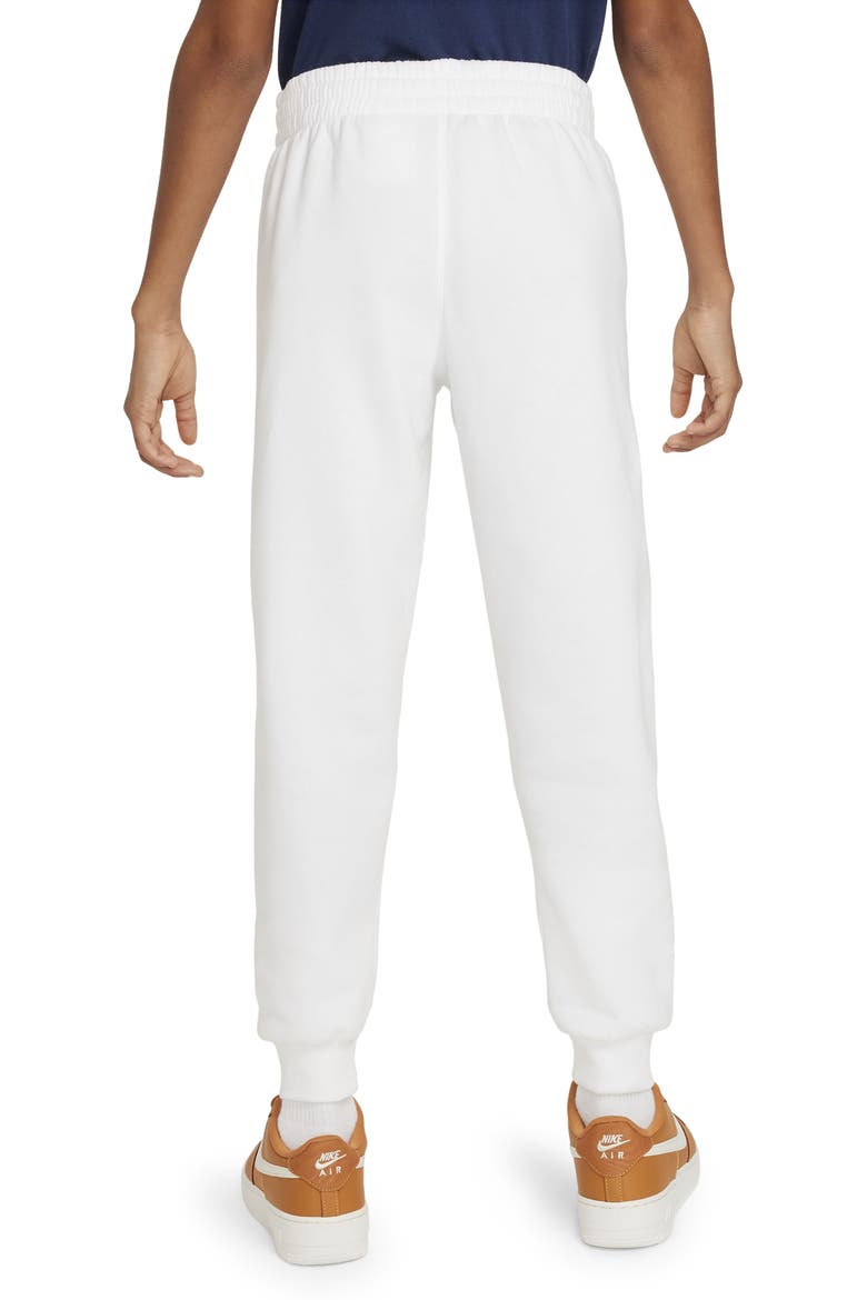 Kids' Sportswear Fleece Joggers, Alternate, color, WHITE/ SAFETY ORANGE