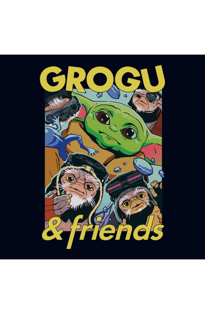 Star Wars: The Mandalorian and Grogu Girl's Star Wars The Mandalorian and Grogu The Child And Friends Collage  Graphic T-Shirt, Alternate, color, Navy Blue