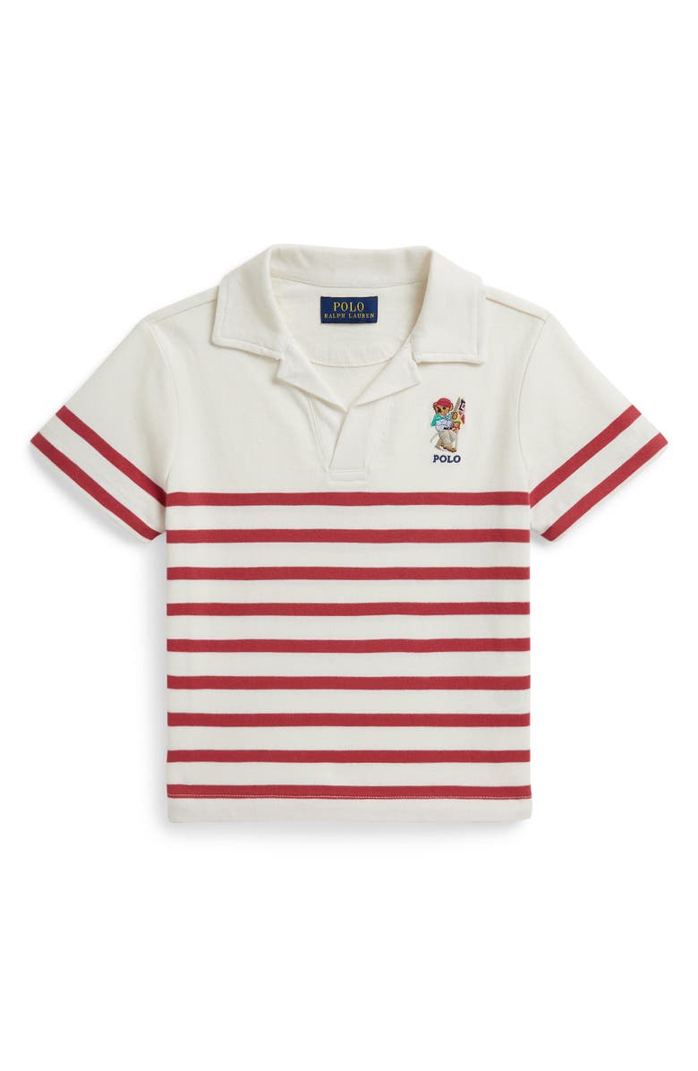 Polo Ralph Lauren Kids' Polo Bear Stripe Cotton Polo, Main, color, Nantucket Red Multi