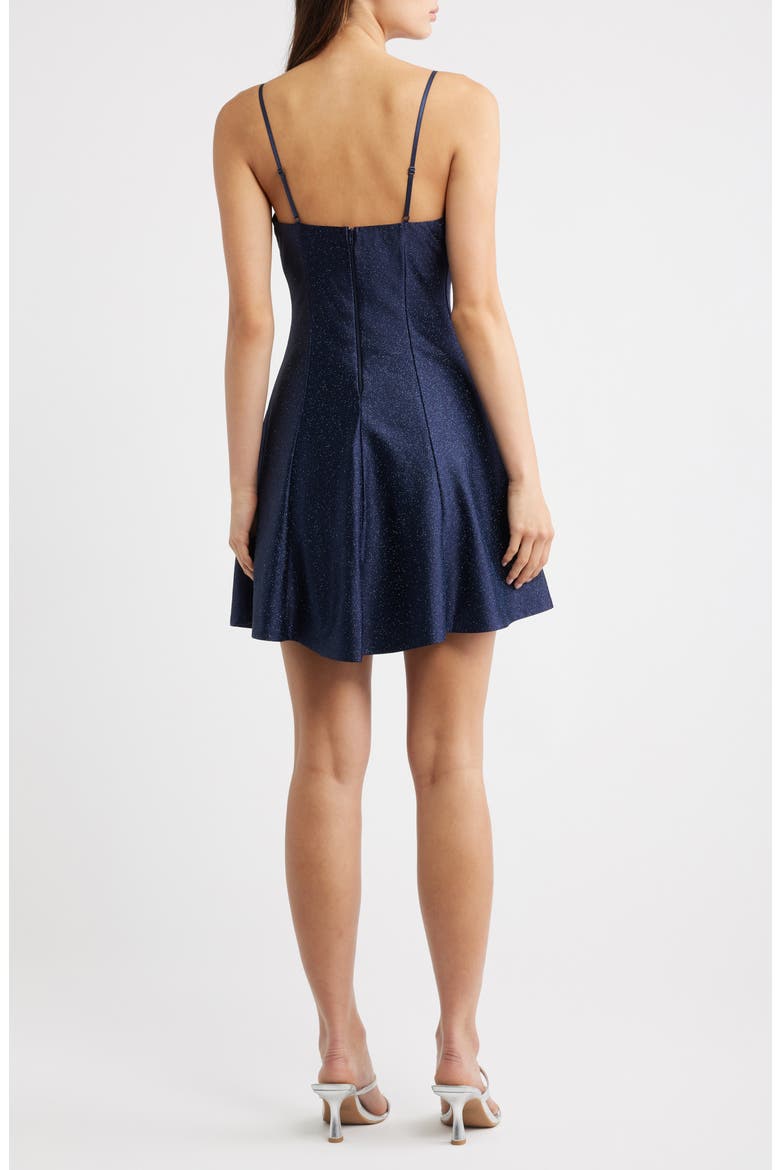 Glitter Bow Front Sleeveless Minidress, Alternate, color, NAVY