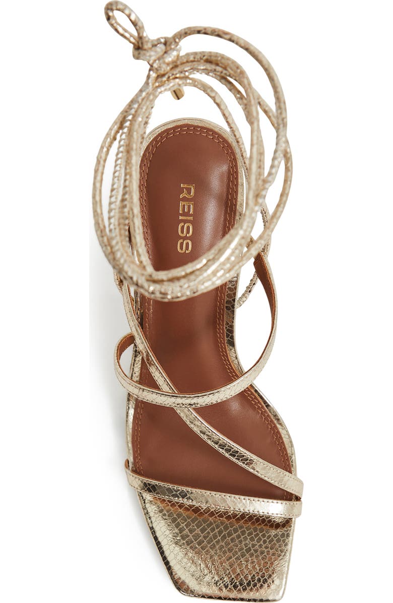 Reiss Rebecca Ankle Wrap Sandal, Alternate, color, Gold