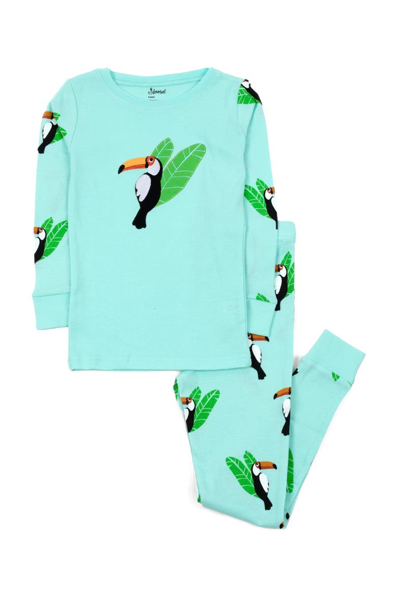 Kids Two-Piece Cotton Printed Matching Family Pajamas, Animal Friends, Alternate, color, Toucan Bird