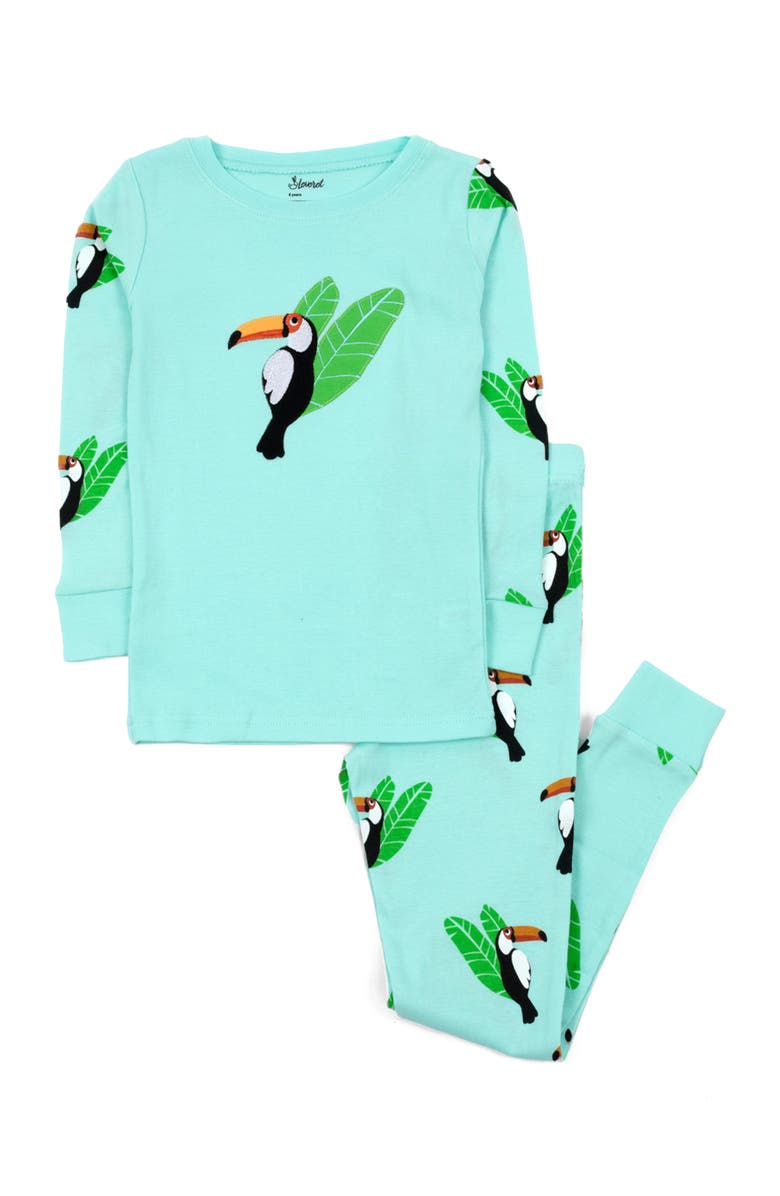Leveret Kids Two-Piece Cotton Printed Matching Family Pajamas, Animal Friends, Alternate, color, Toucan Bird