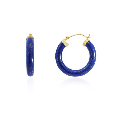 Lapis Hoop Earrings