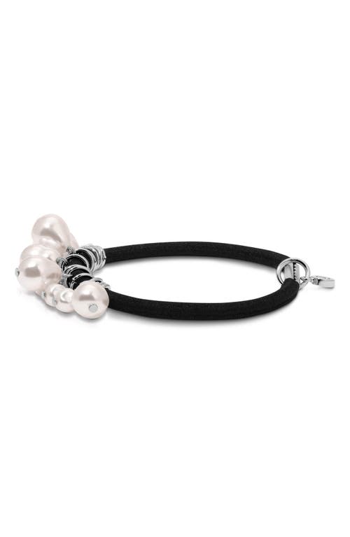 Ettika Mermaid Imitation Pearl Ponytail Holder In Black
