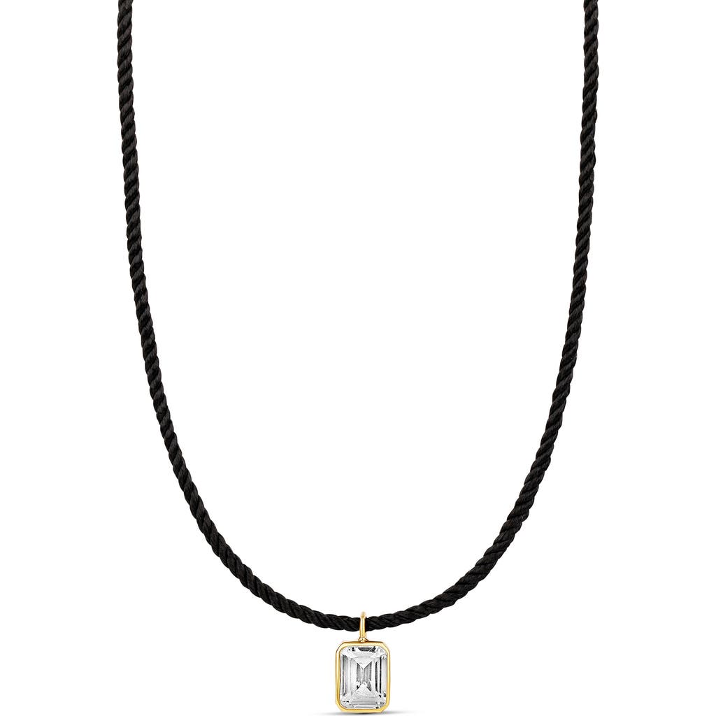 Shymi Emerald-cut Cubic Zirconia Pendant Necklace In Black