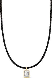 SHYMI Emerald-Cut Cubic Zirconia Pendant Necklace