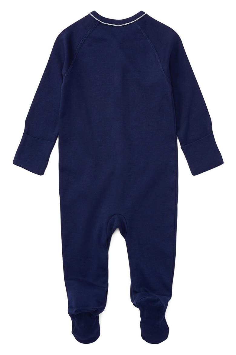 Footie, Alternate, color, FRENCH NAVY W/ WHITE STITCHING