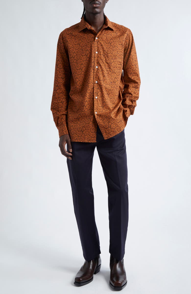 Massimo Alba Bowles Floral Print Cotton Button-Up Shirt, Alternate, color,