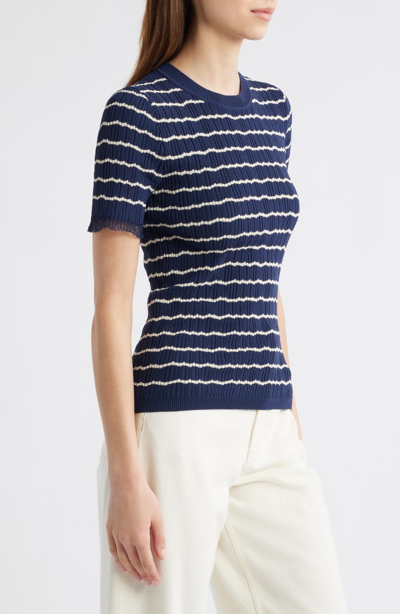 rag 
bone Chiara Crewneck Rib Sweater, Alternate, color, Indigo