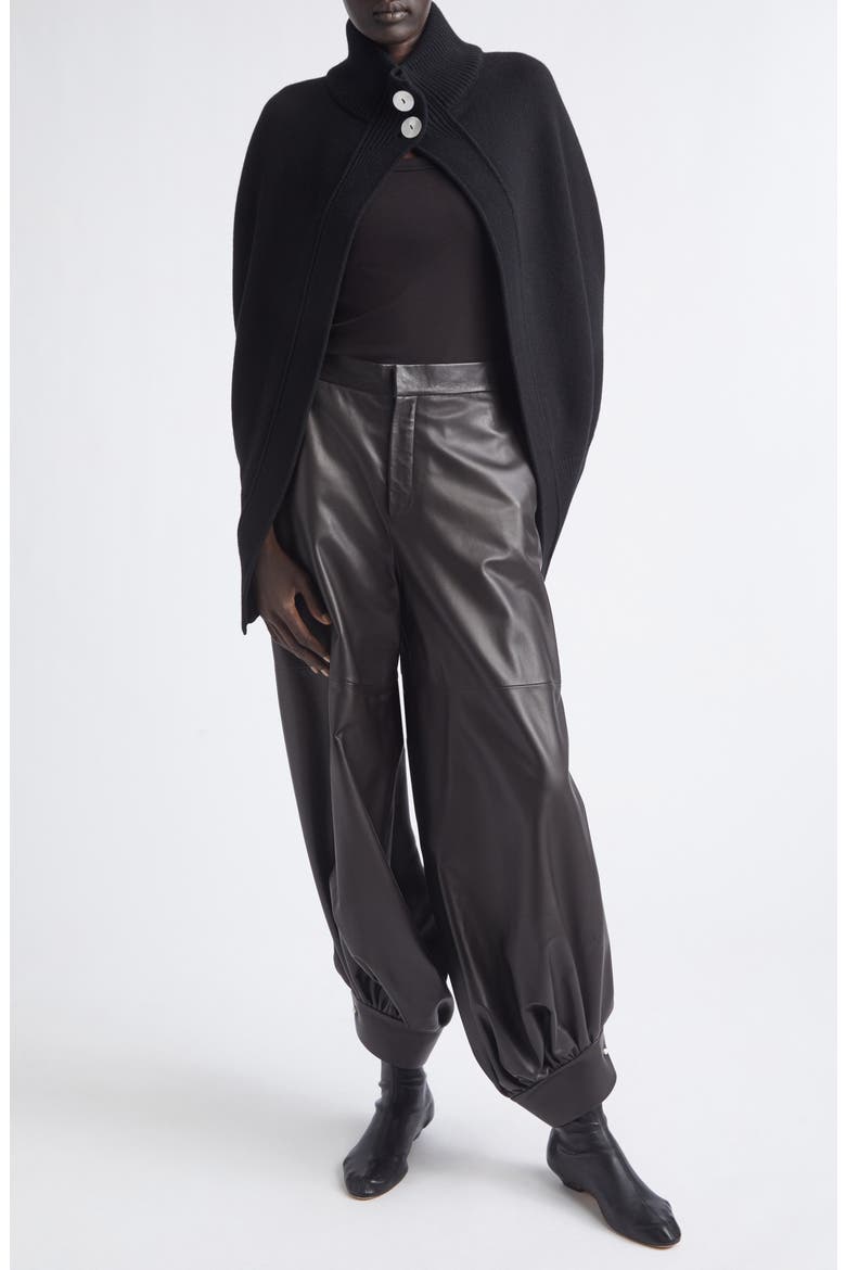 Roxalena Wool & Cashmere Knit Cape, Main, color, NOIR
